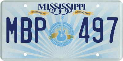 MS license plate MBP497