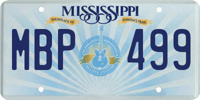 MS license plate MBP499
