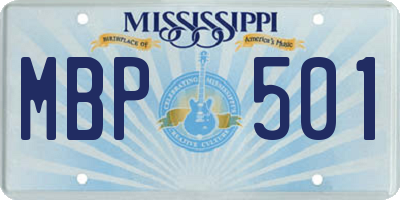 MS license plate MBP501