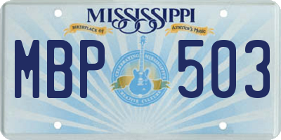 MS license plate MBP503