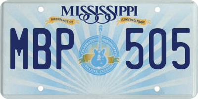 MS license plate MBP505
