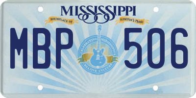 MS license plate MBP506