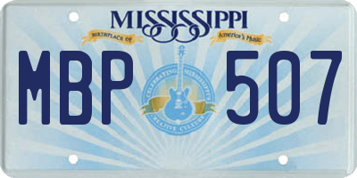 MS license plate MBP507