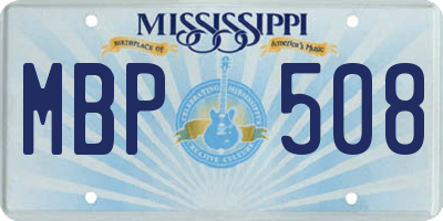 MS license plate MBP508