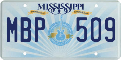 MS license plate MBP509