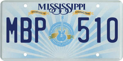 MS license plate MBP510