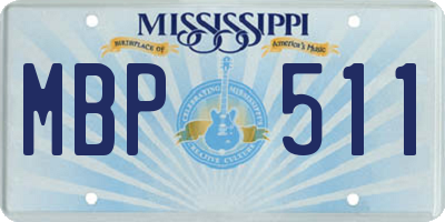 MS license plate MBP511