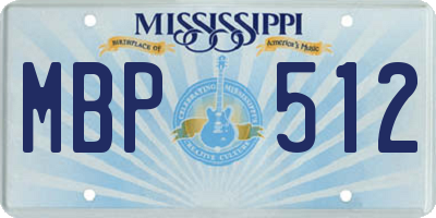 MS license plate MBP512