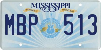 MS license plate MBP513