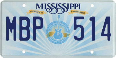 MS license plate MBP514