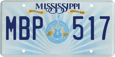 MS license plate MBP517