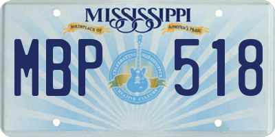 MS license plate MBP518