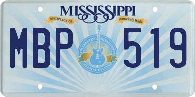 MS license plate MBP519