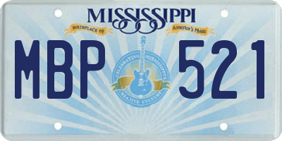 MS license plate MBP521