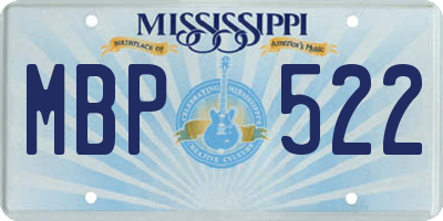 MS license plate MBP522