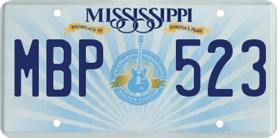 MS license plate MBP523