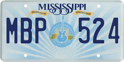 MS license plate MBP524