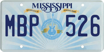 MS license plate MBP526