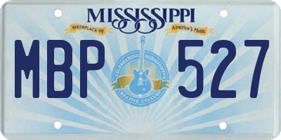 MS license plate MBP527