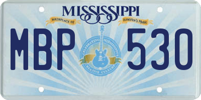 MS license plate MBP530