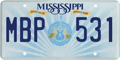 MS license plate MBP531