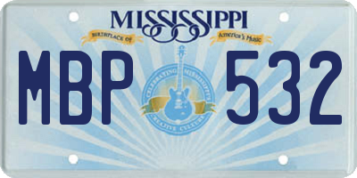MS license plate MBP532