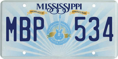 MS license plate MBP534