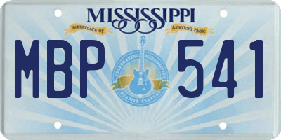 MS license plate MBP541