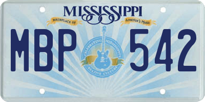 MS license plate MBP542