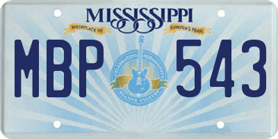 MS license plate MBP543