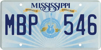 MS license plate MBP546