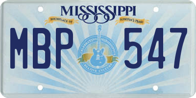 MS license plate MBP547