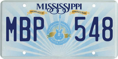 MS license plate MBP548