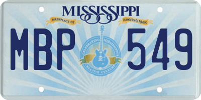 MS license plate MBP549