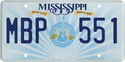 MS license plate MBP551