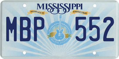 MS license plate MBP552