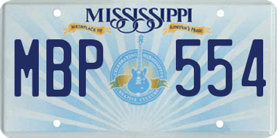 MS license plate MBP554