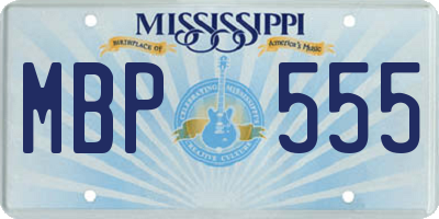 MS license plate MBP555