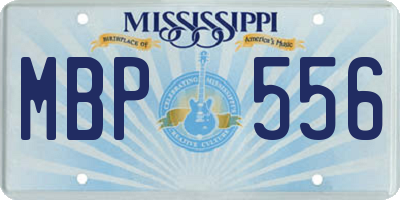 MS license plate MBP556