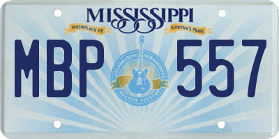 MS license plate MBP557