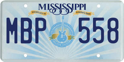 MS license plate MBP558