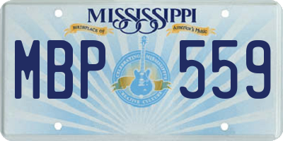 MS license plate MBP559