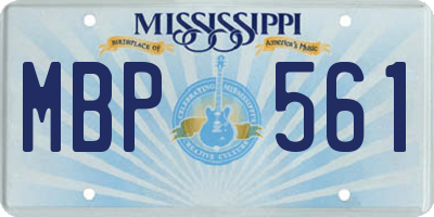 MS license plate MBP561