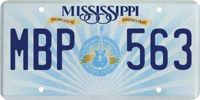 MS license plate MBP563