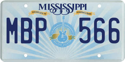 MS license plate MBP566