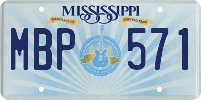 MS license plate MBP571