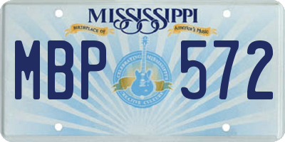 MS license plate MBP572