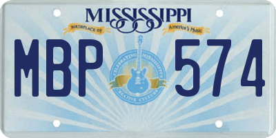 MS license plate MBP574