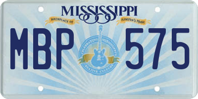 MS license plate MBP575