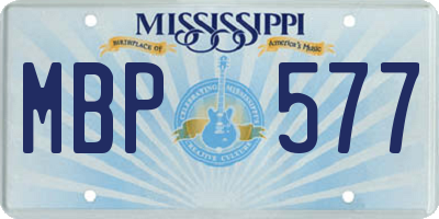 MS license plate MBP577